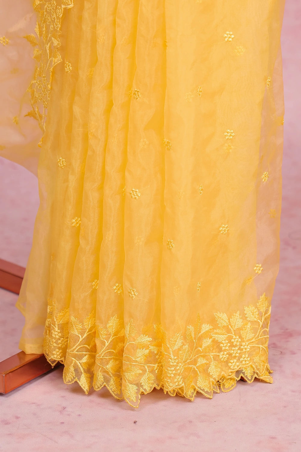 Yellow Organza Saree