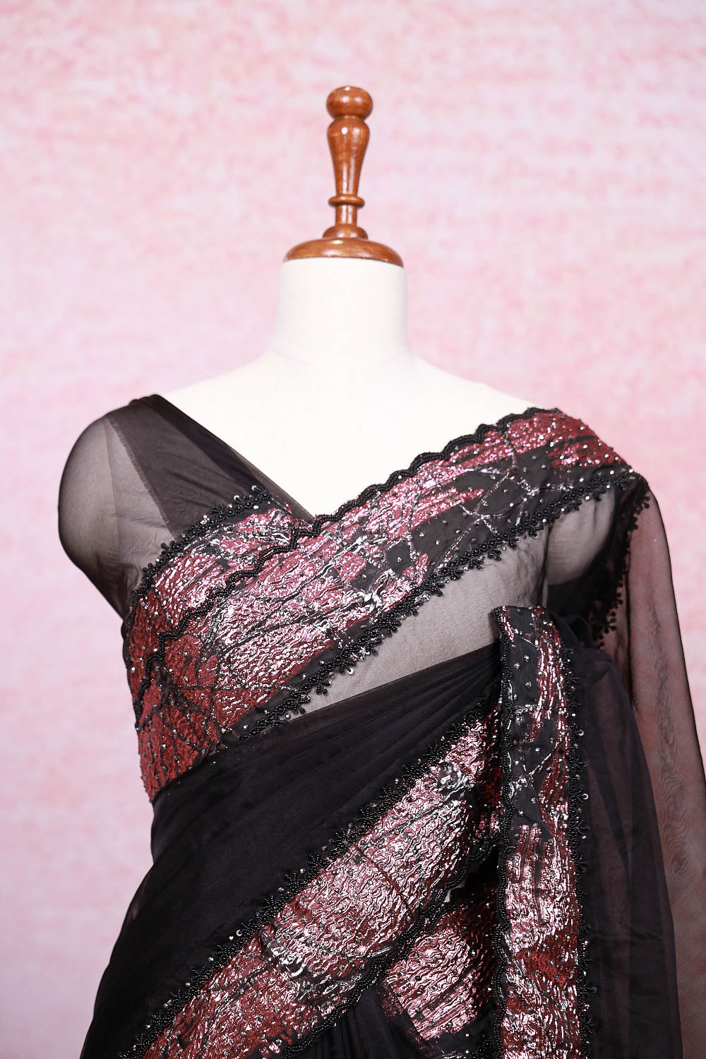 Black Organza Saree