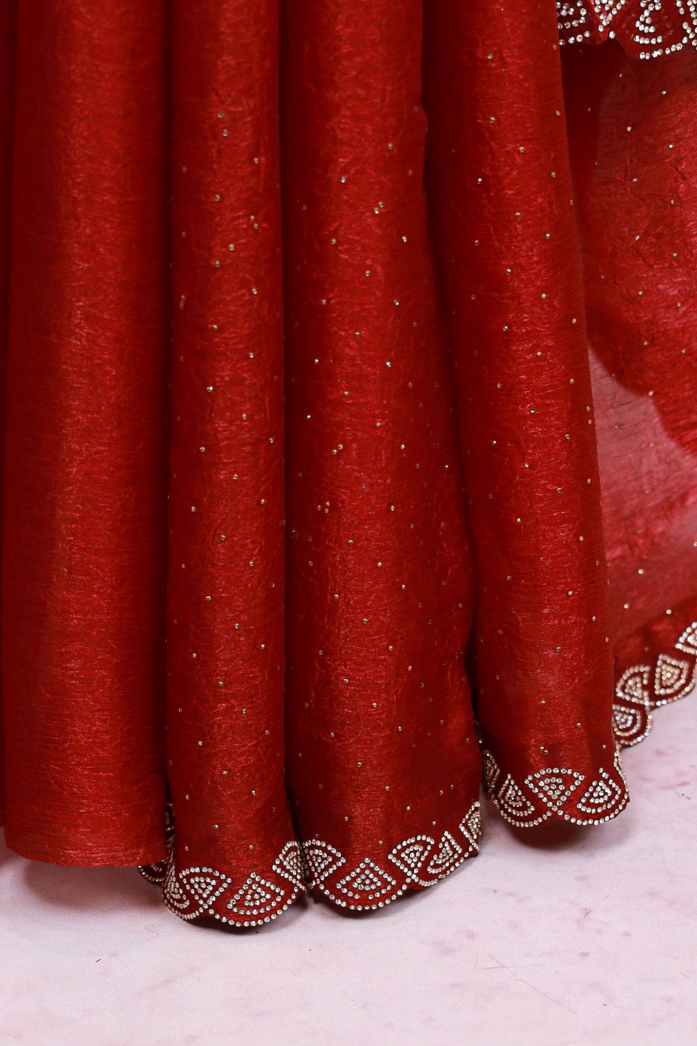 Maroon Organza Saree