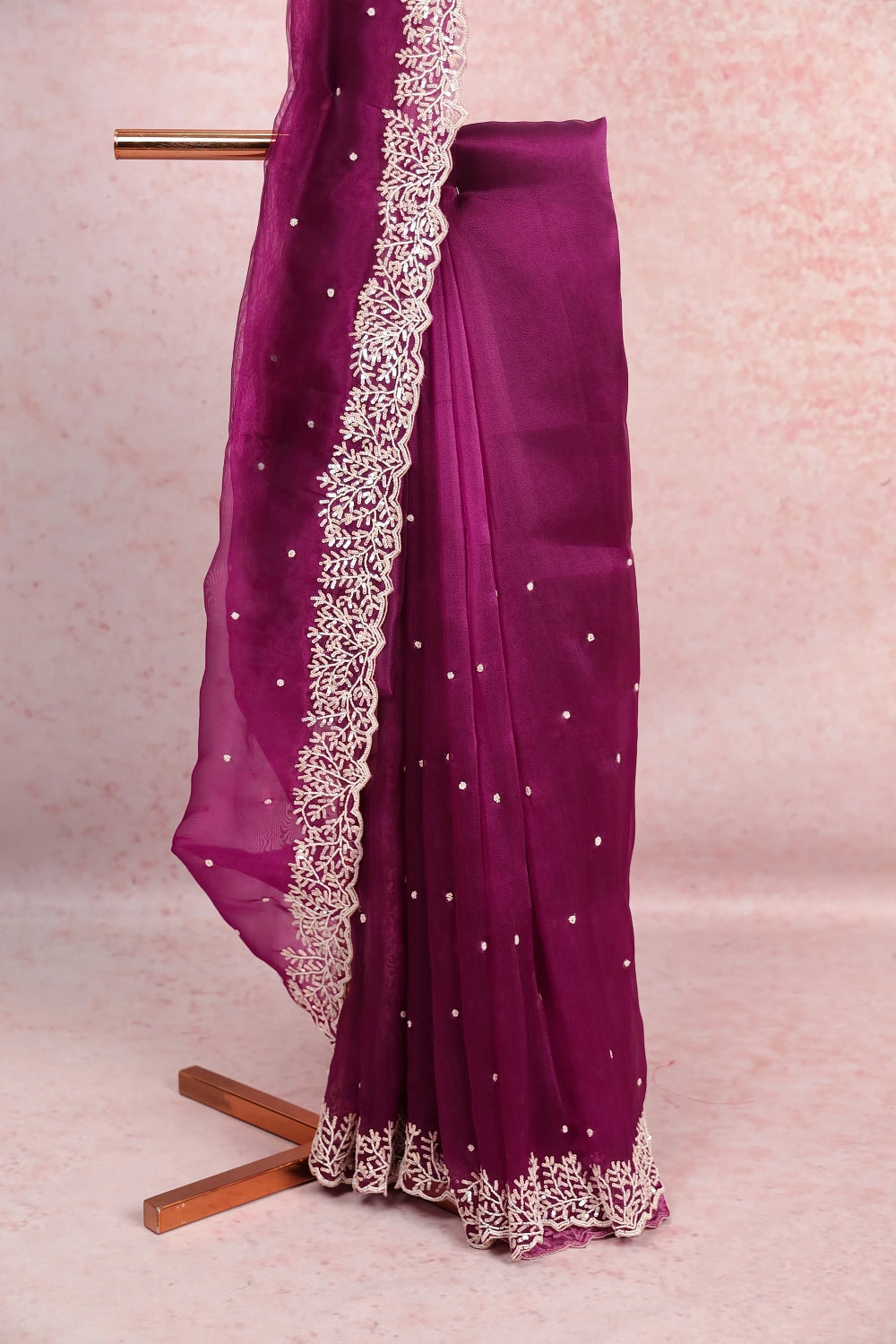 Purple Tissue Organza Saree