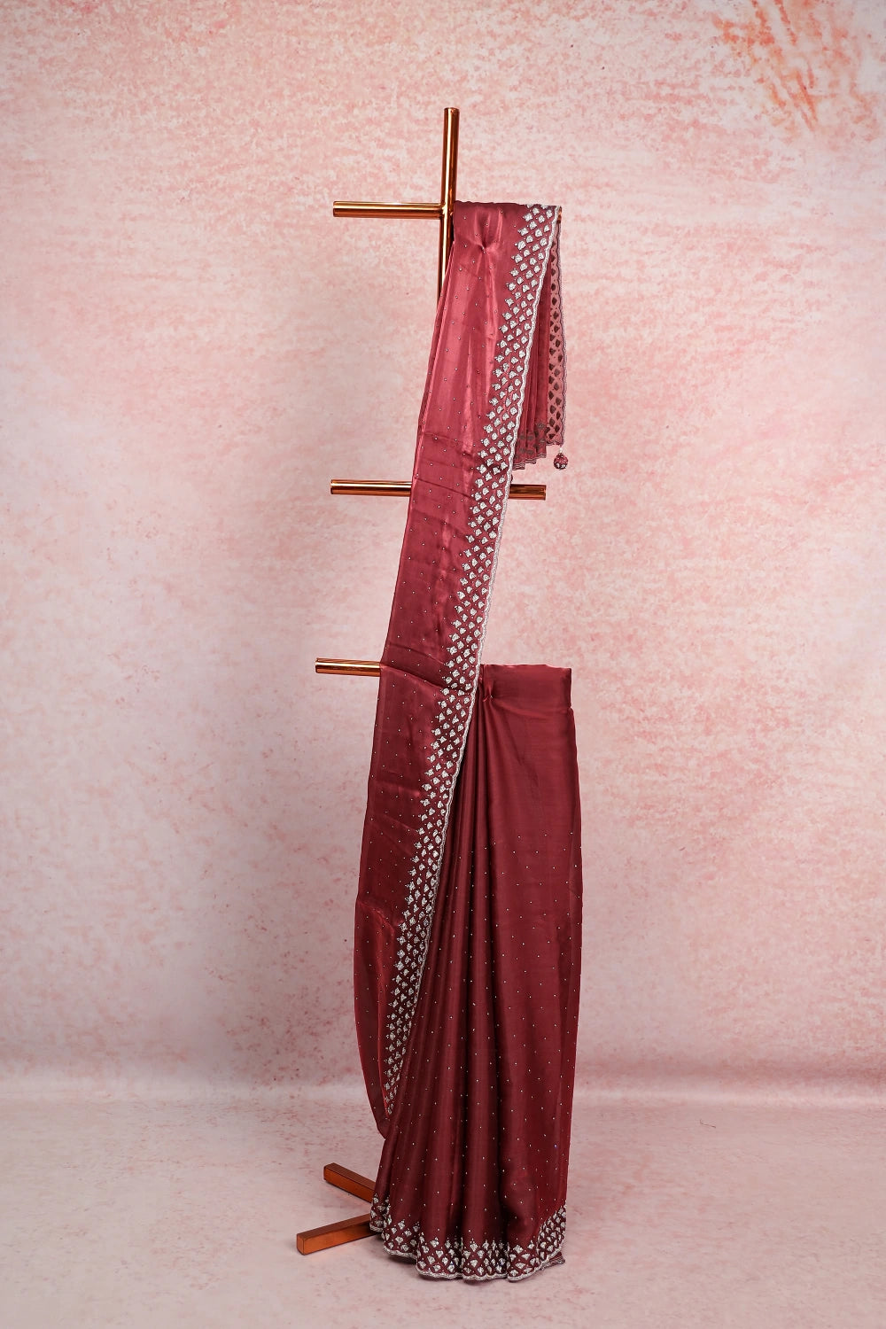 Brown Tissue Organza Saree