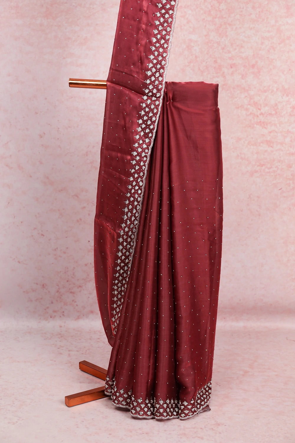 Brown Tissue Organza Saree