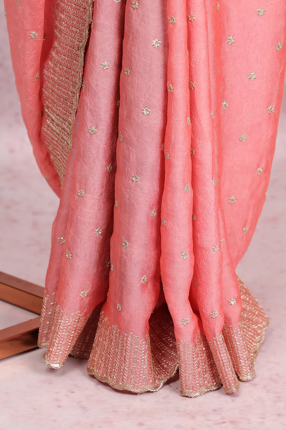 Orange Organza Saree