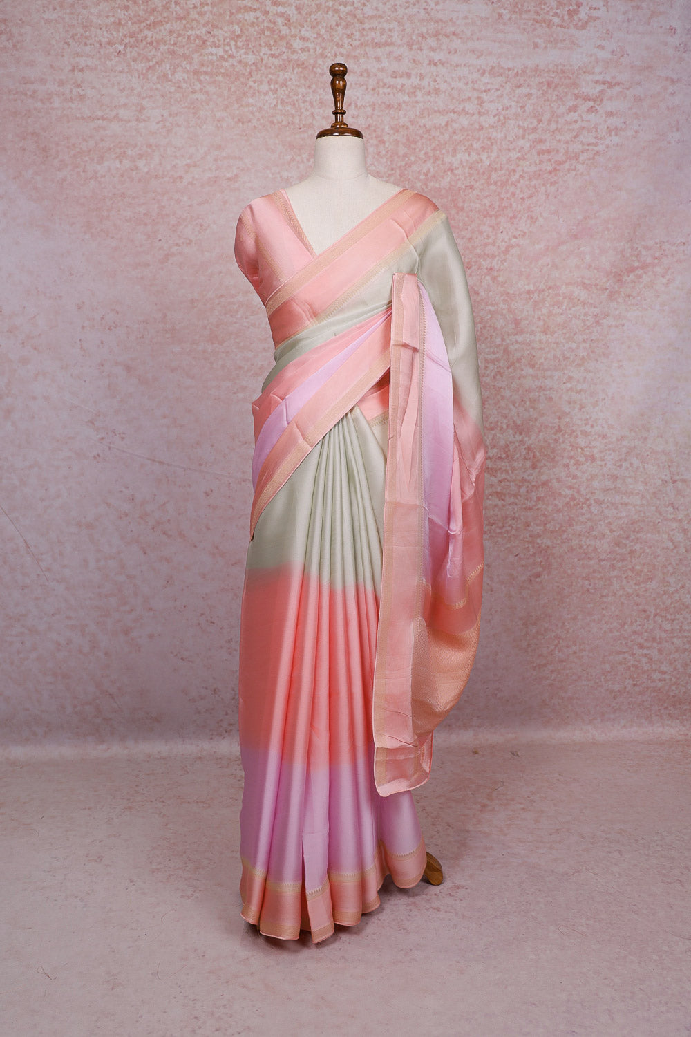 Multi Color Semi Banarasi Saree