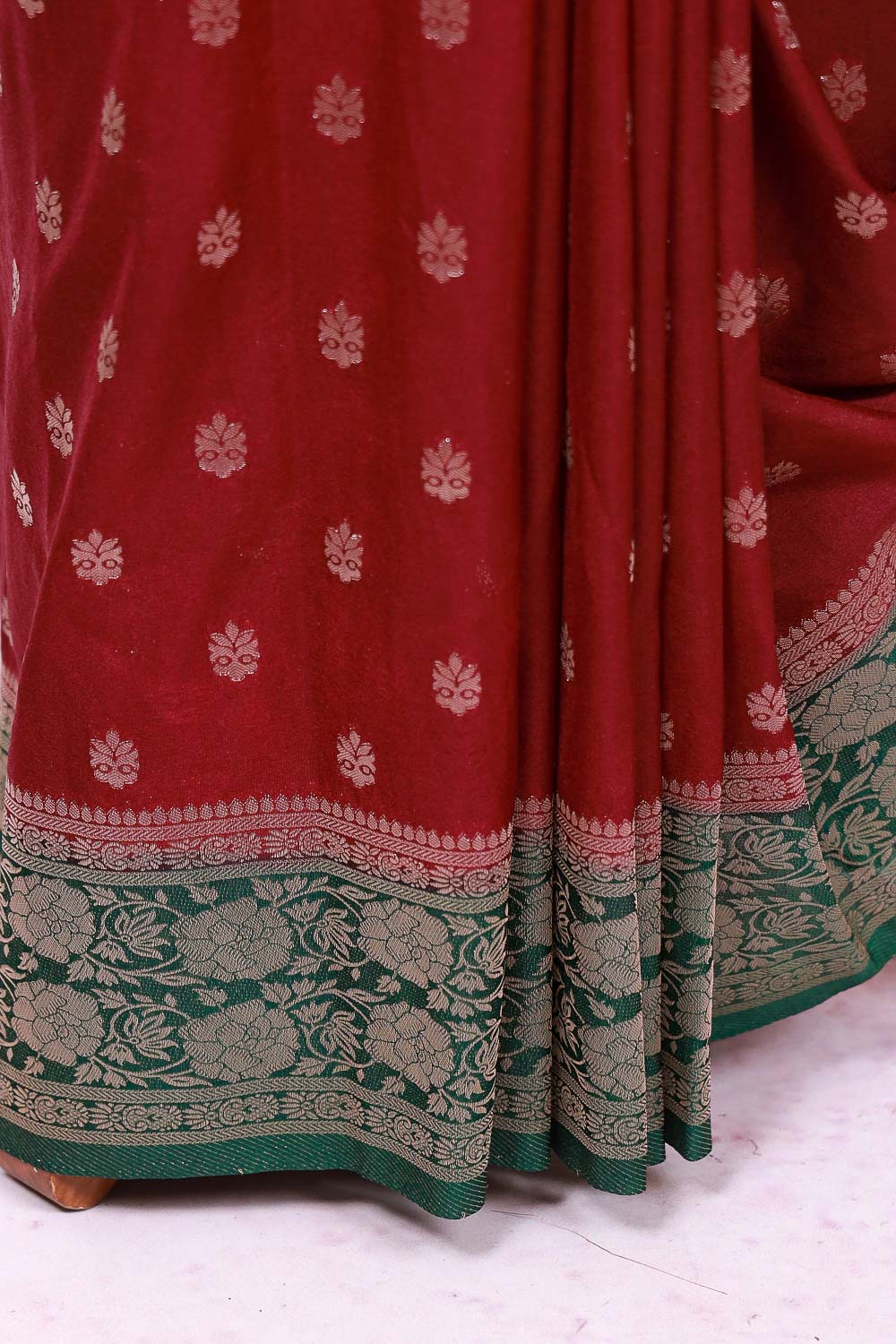 Wine Semi Banarasi Saree - Seematti