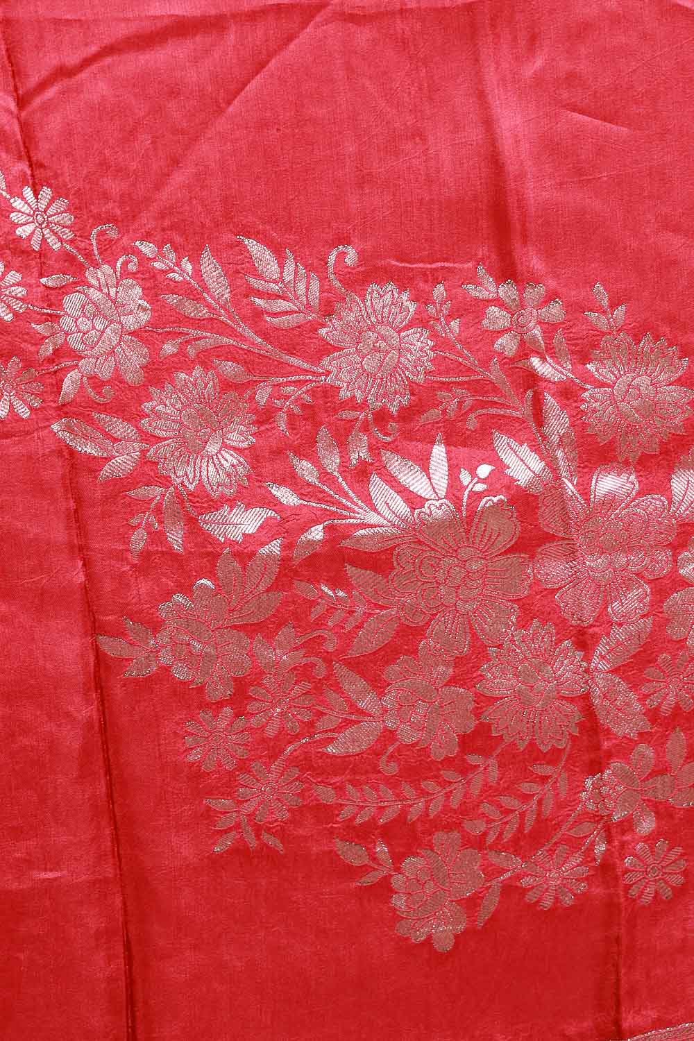 Maroon Semi Banarasi Saree