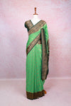 Light Green Semi Banarasi Saree