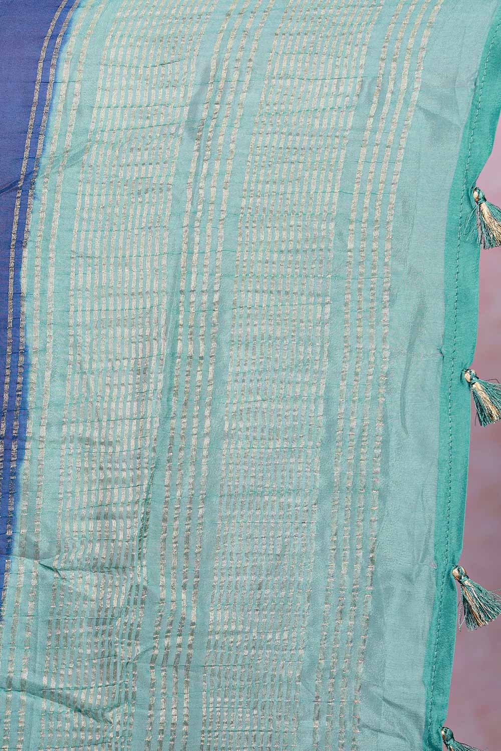 Blue Semi Banarasi Saree - Seematti