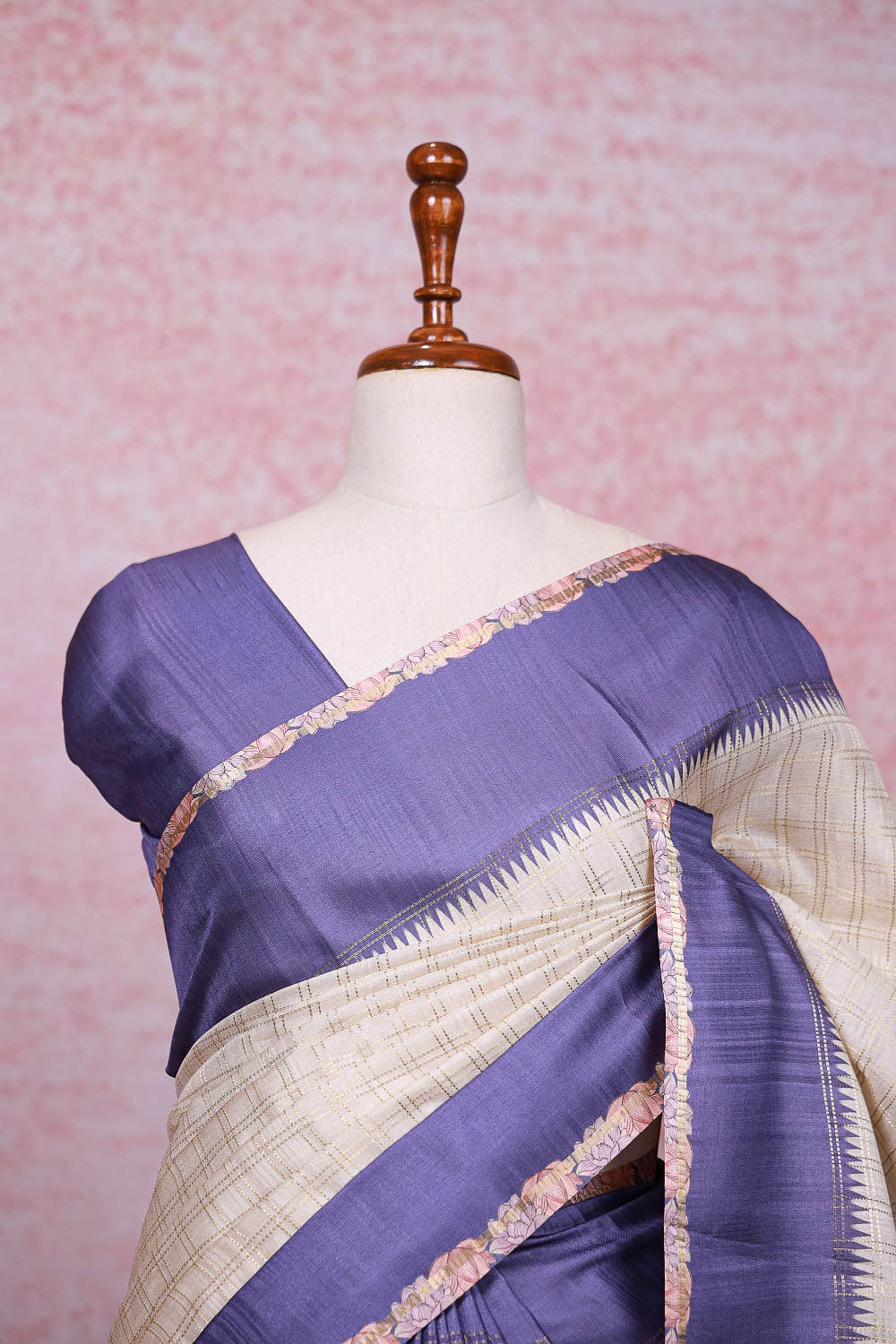 Cream Semi Silk Saree