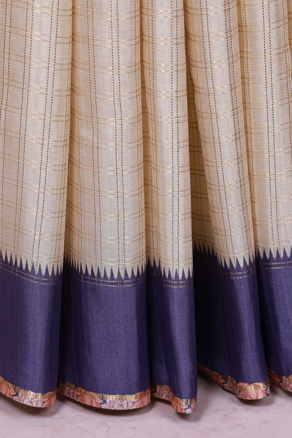 Cream Semi Silk Saree