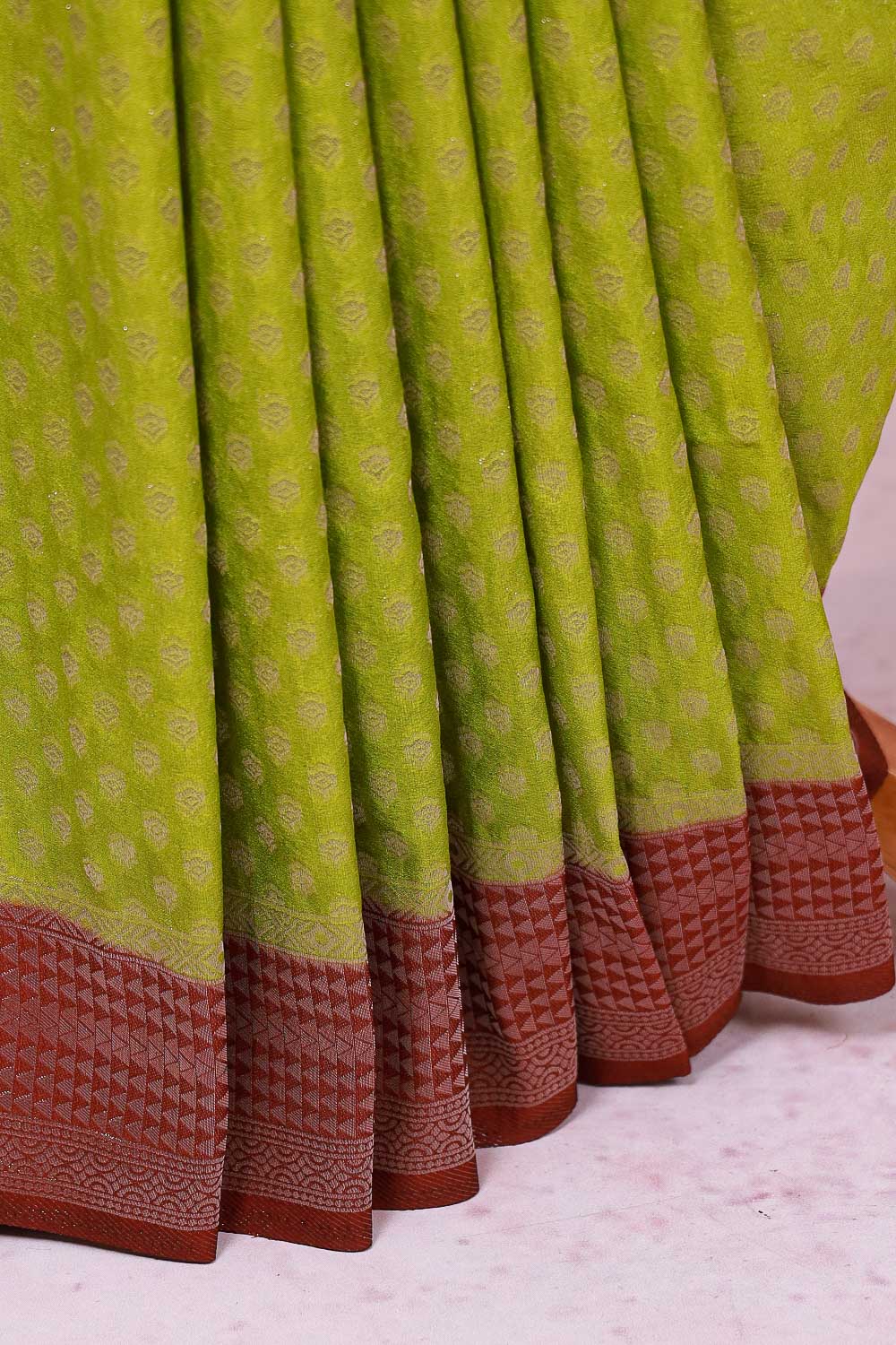 Green Semi Banarasi Saree