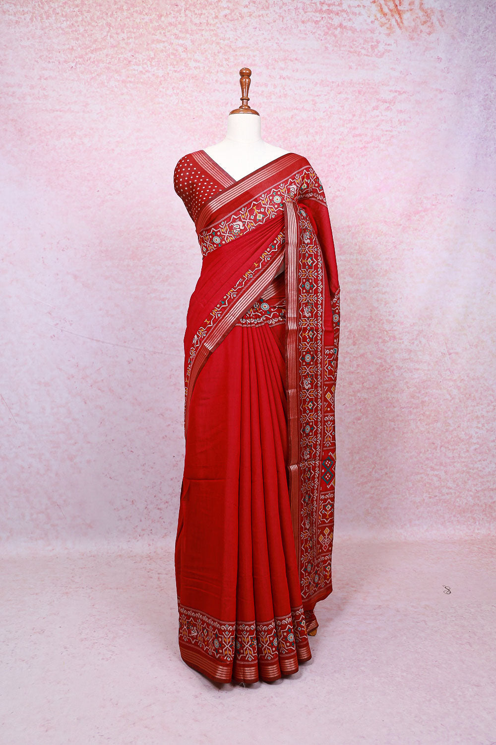 Maroon Semi Silk Saree
