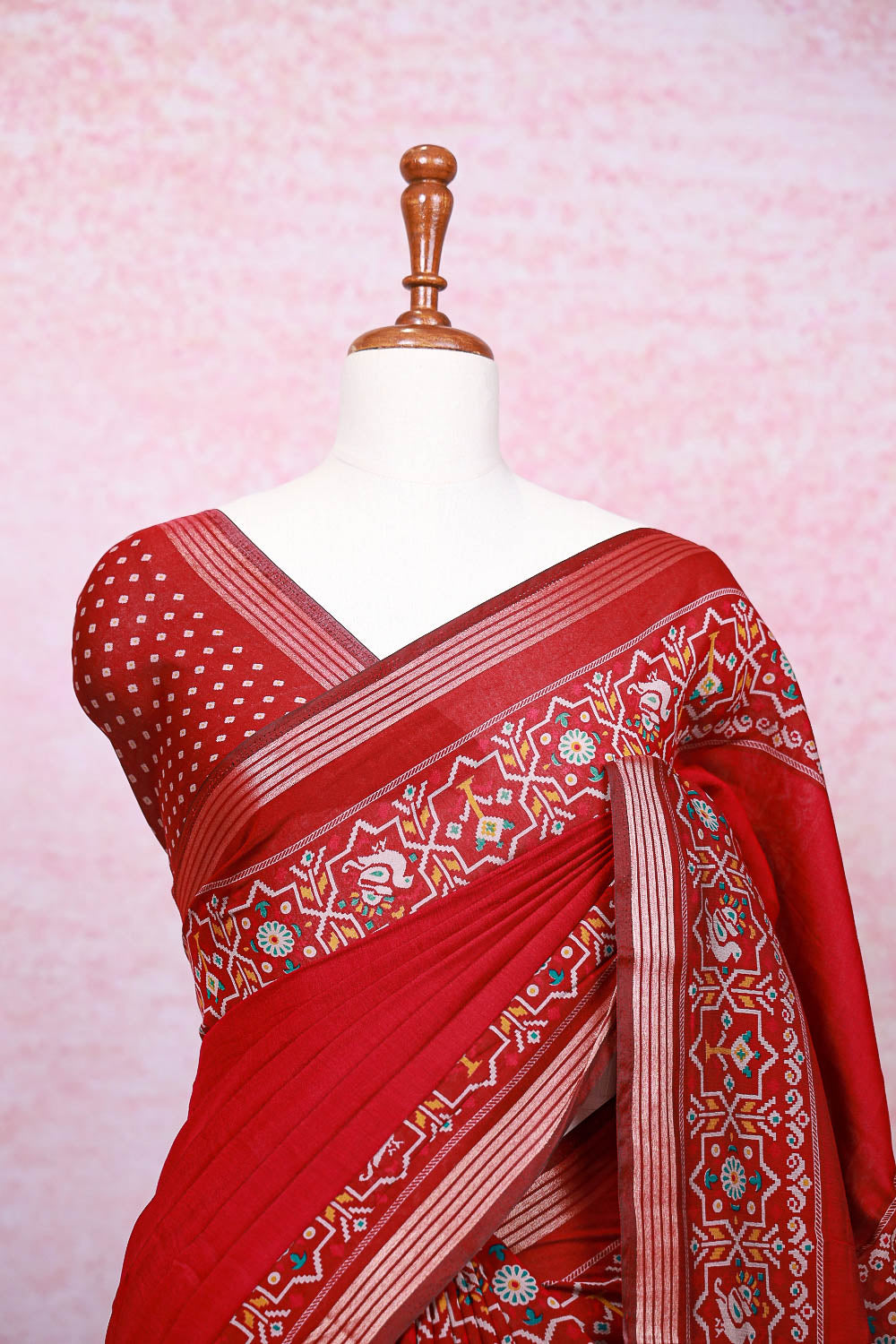 Maroon Semi Silk Saree