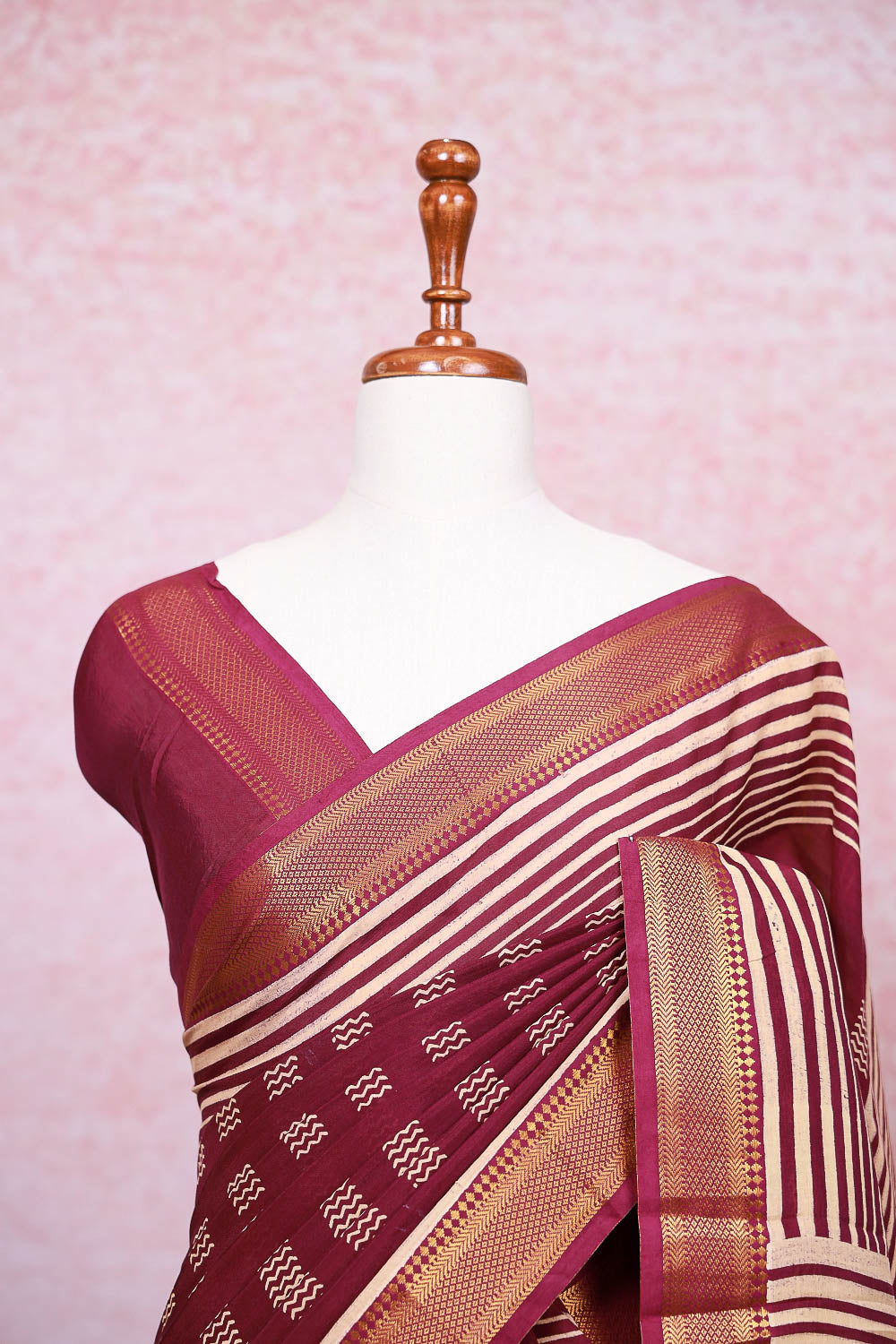 Wine Semi Silk Saree