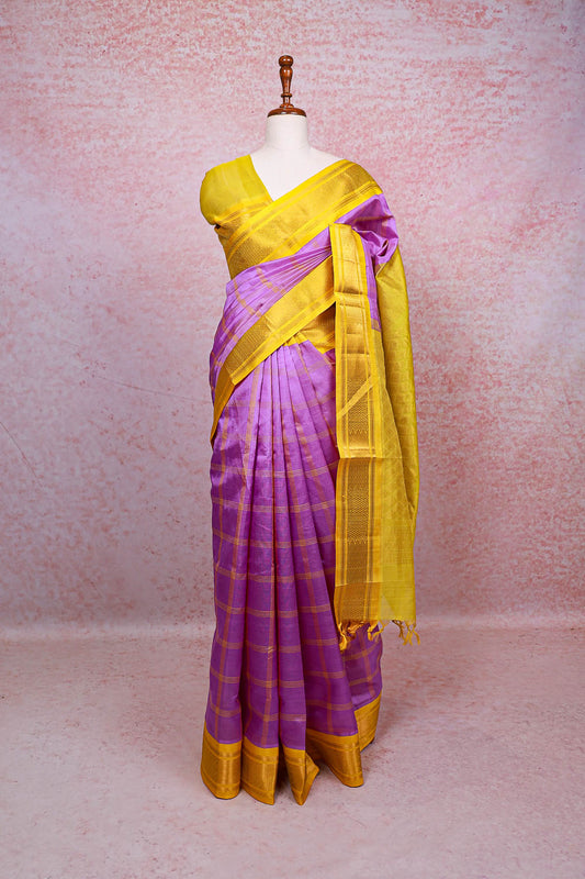Lavender Kora Saree