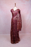 Purple Wine Tussar Silk Saree