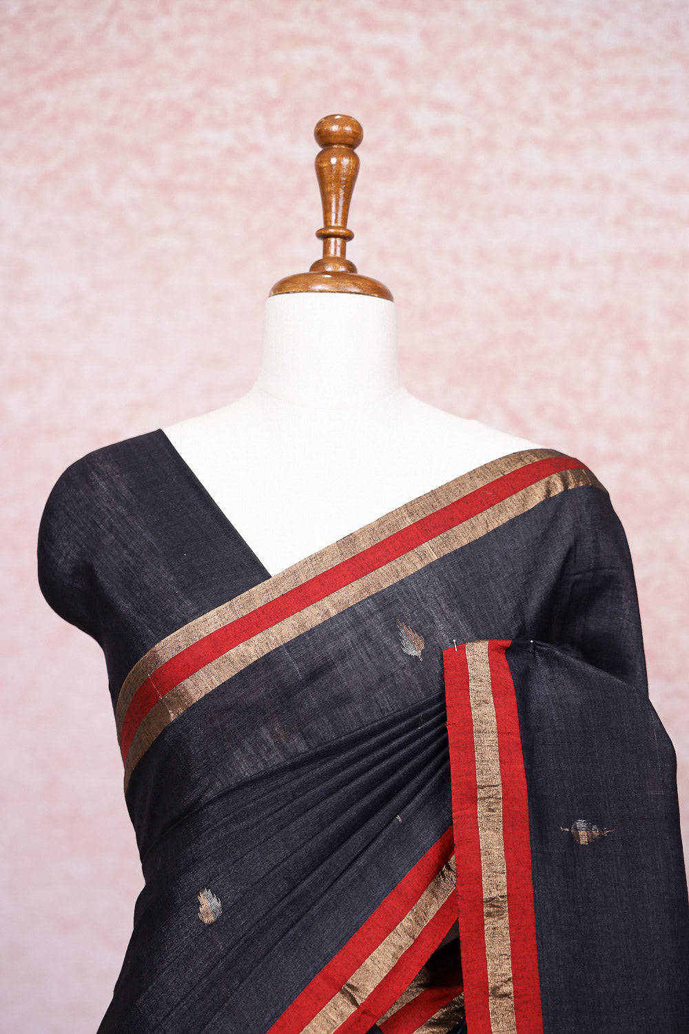 Black Tussar Silk Saree