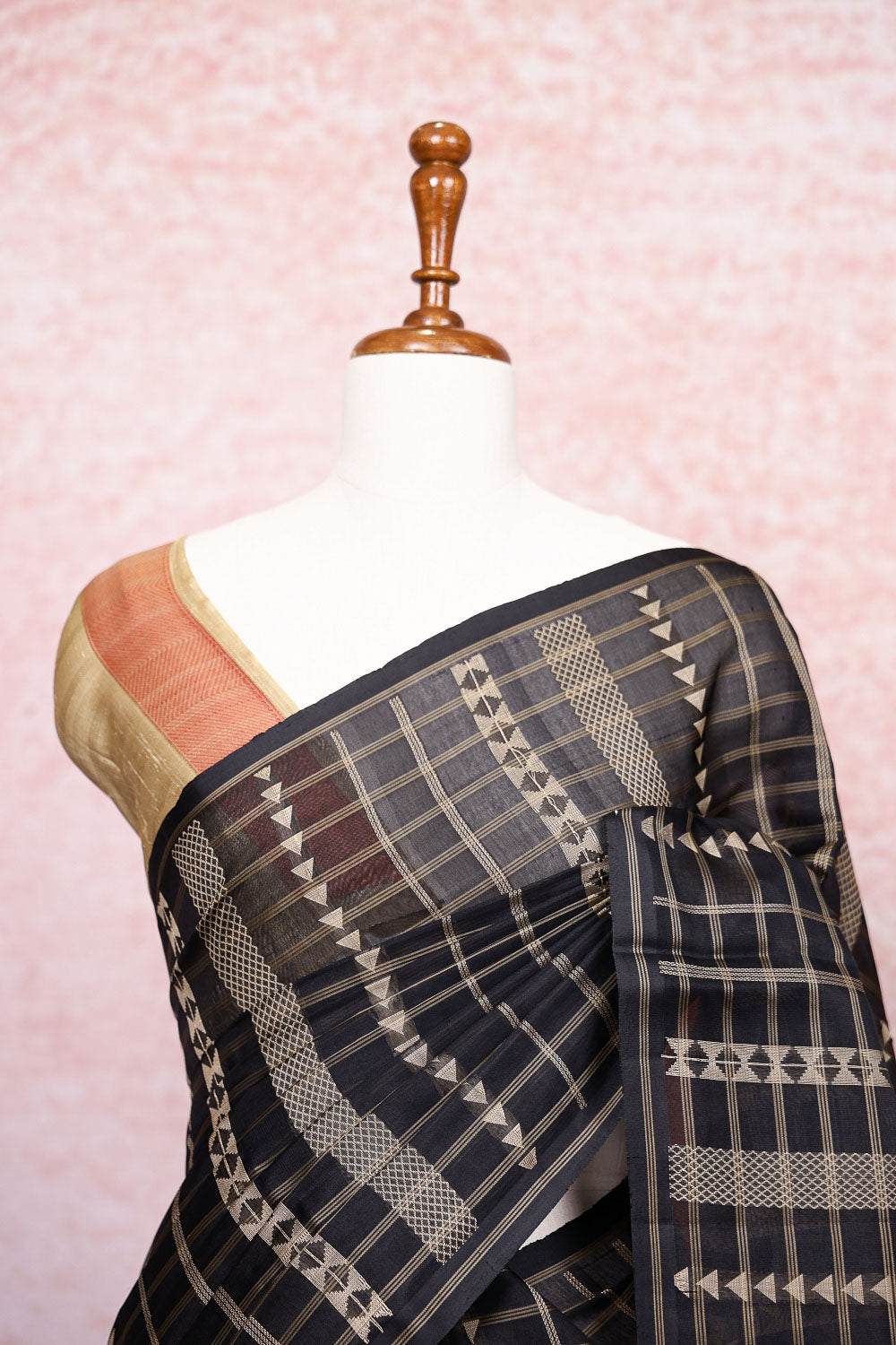 Black Tussar Silk Saree