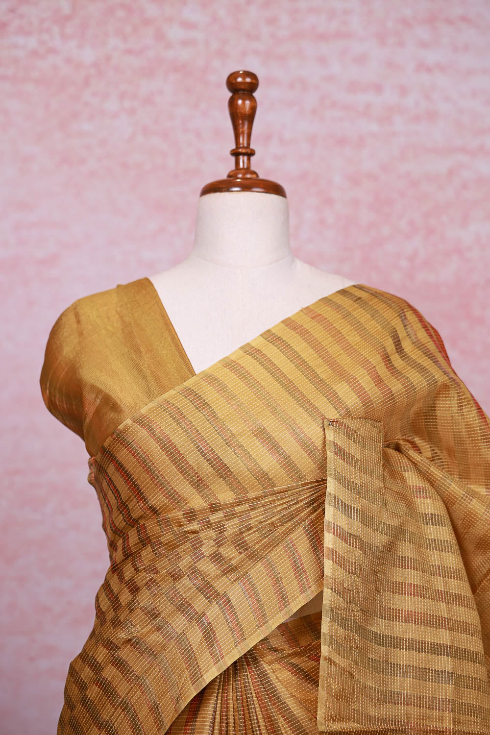 Yellowish Gold Tussar Silk Saree