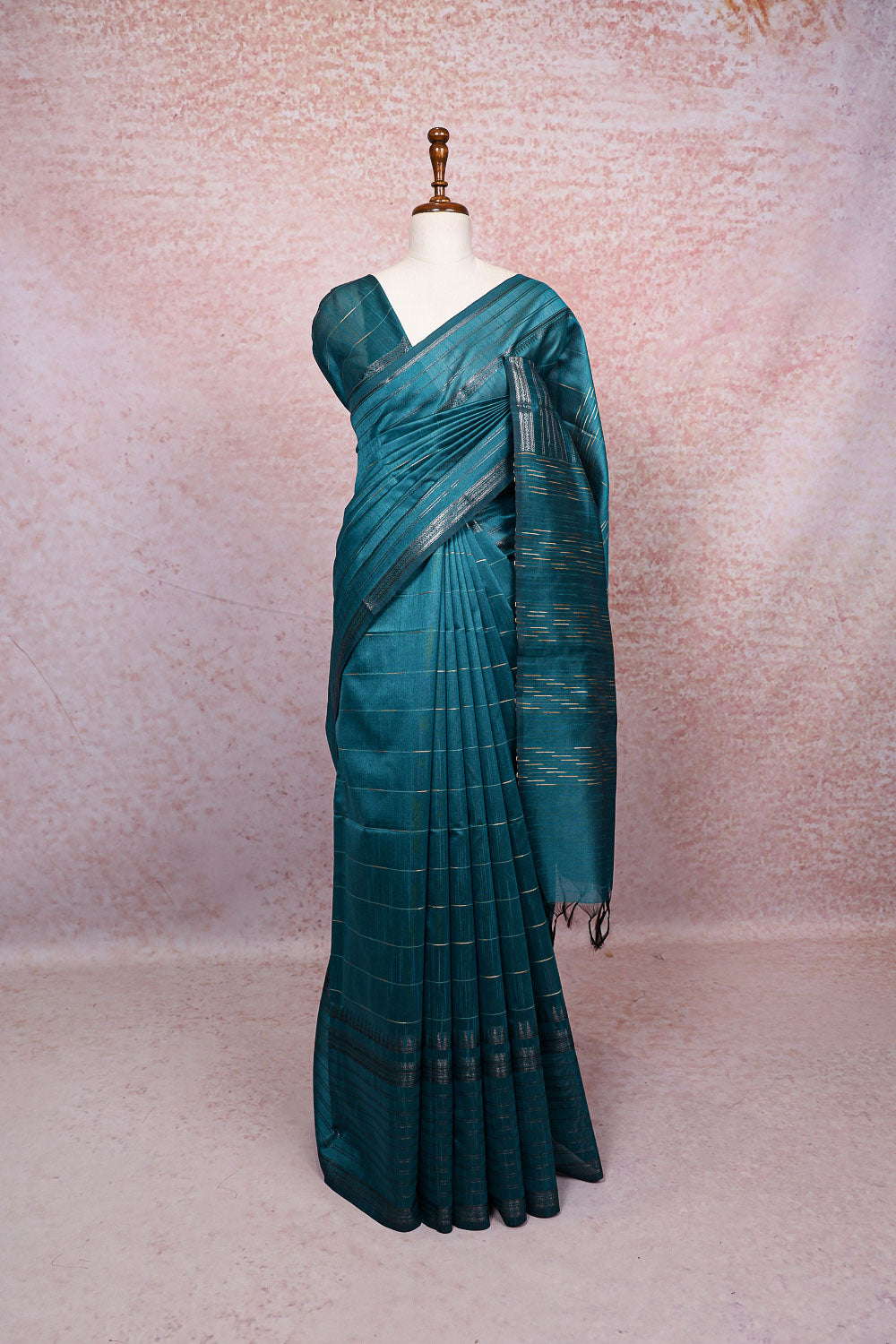 Viridian Semi Tussar Saree