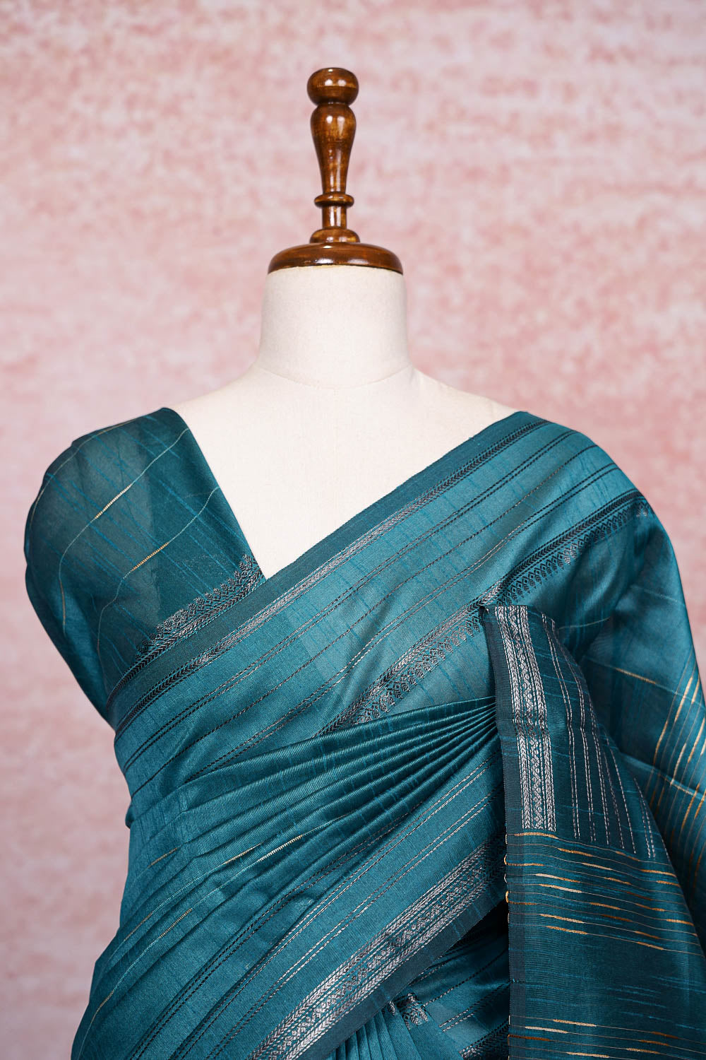 Viridian Semi Tussar Saree
