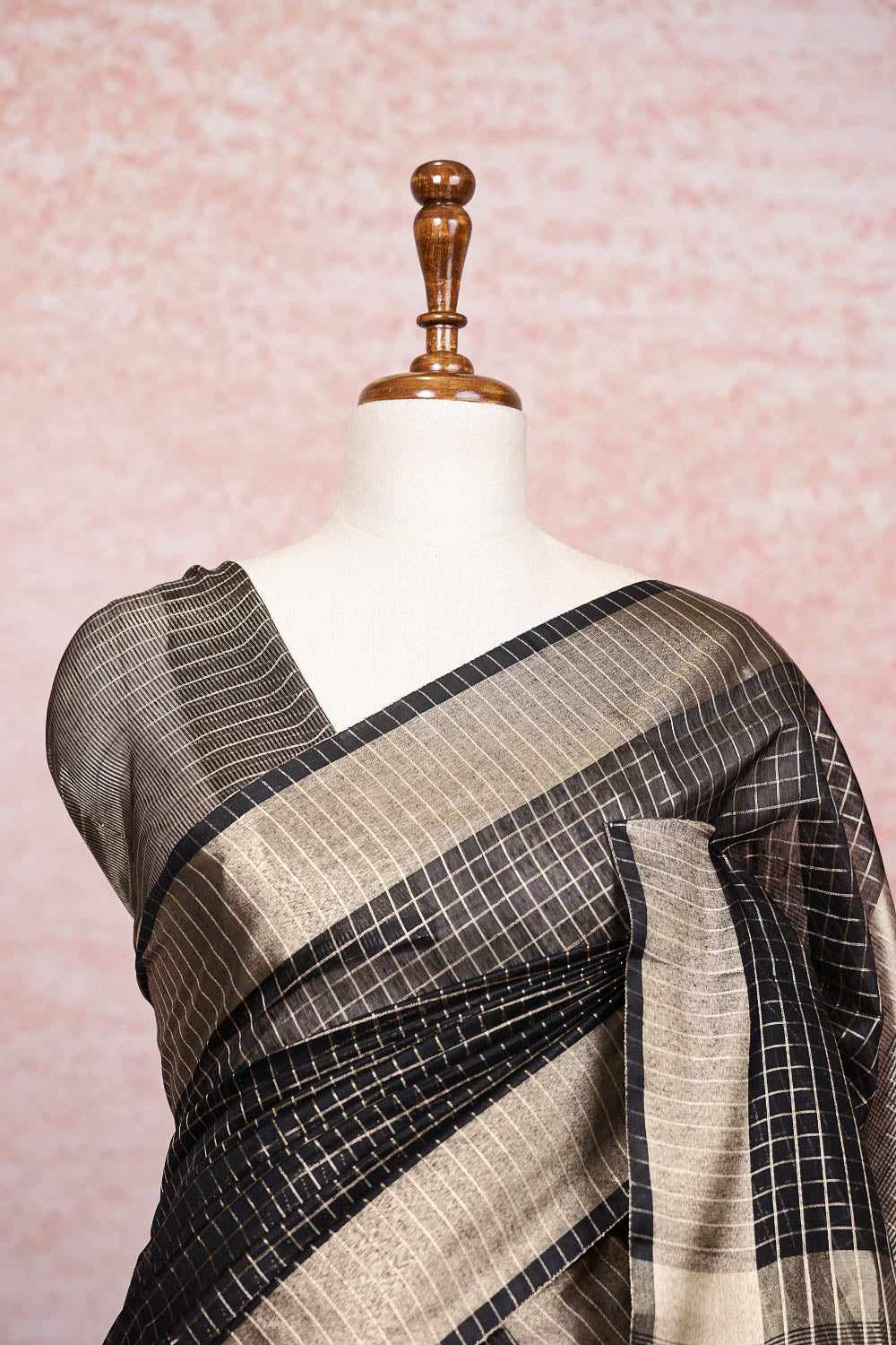 Black Linen Cotton Saree