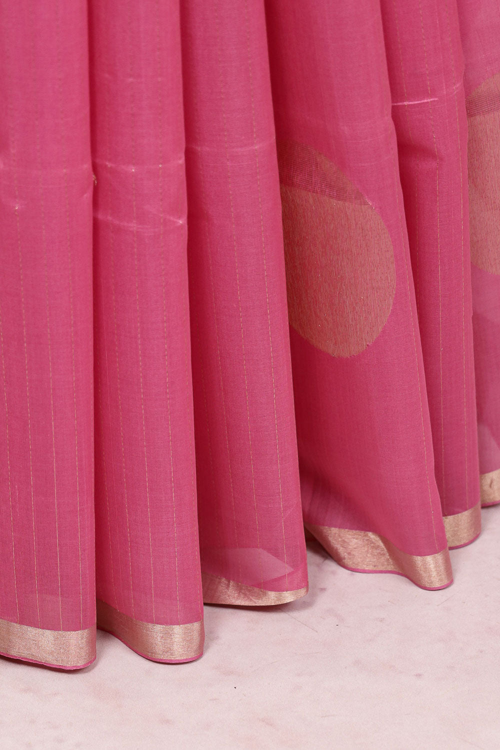 Pastel Pink Cotton Silk Saree