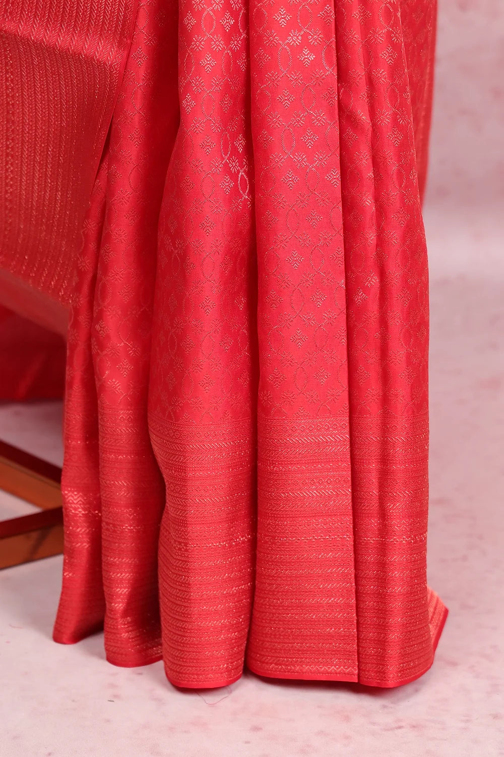 Tomato Red Kancheepuram Silk Saree