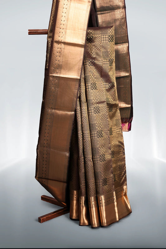 Dark Green Kancheepuram Silk Saree