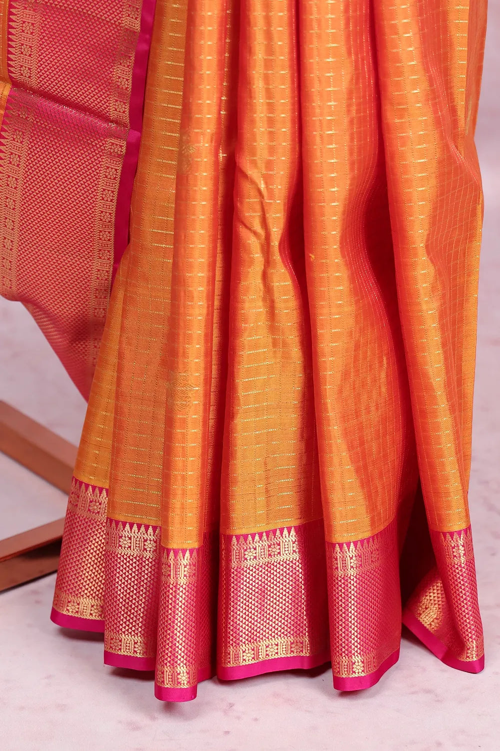 Orange Kancheepuram Silk Saree