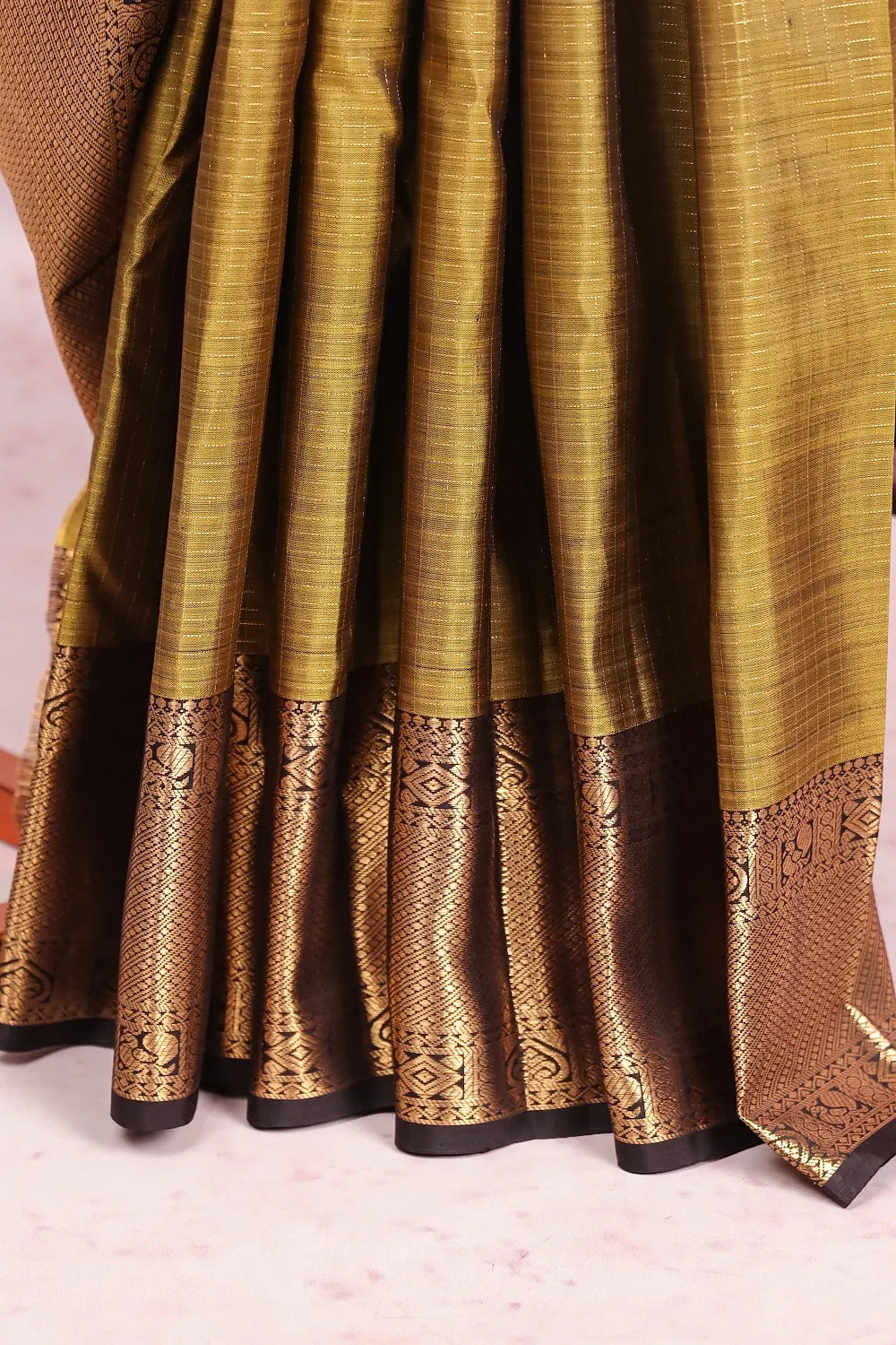 Olive Green Kancheepuram Silk Saree