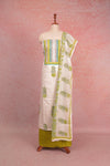 White Cotton Printed Unstitched Churidhar Material