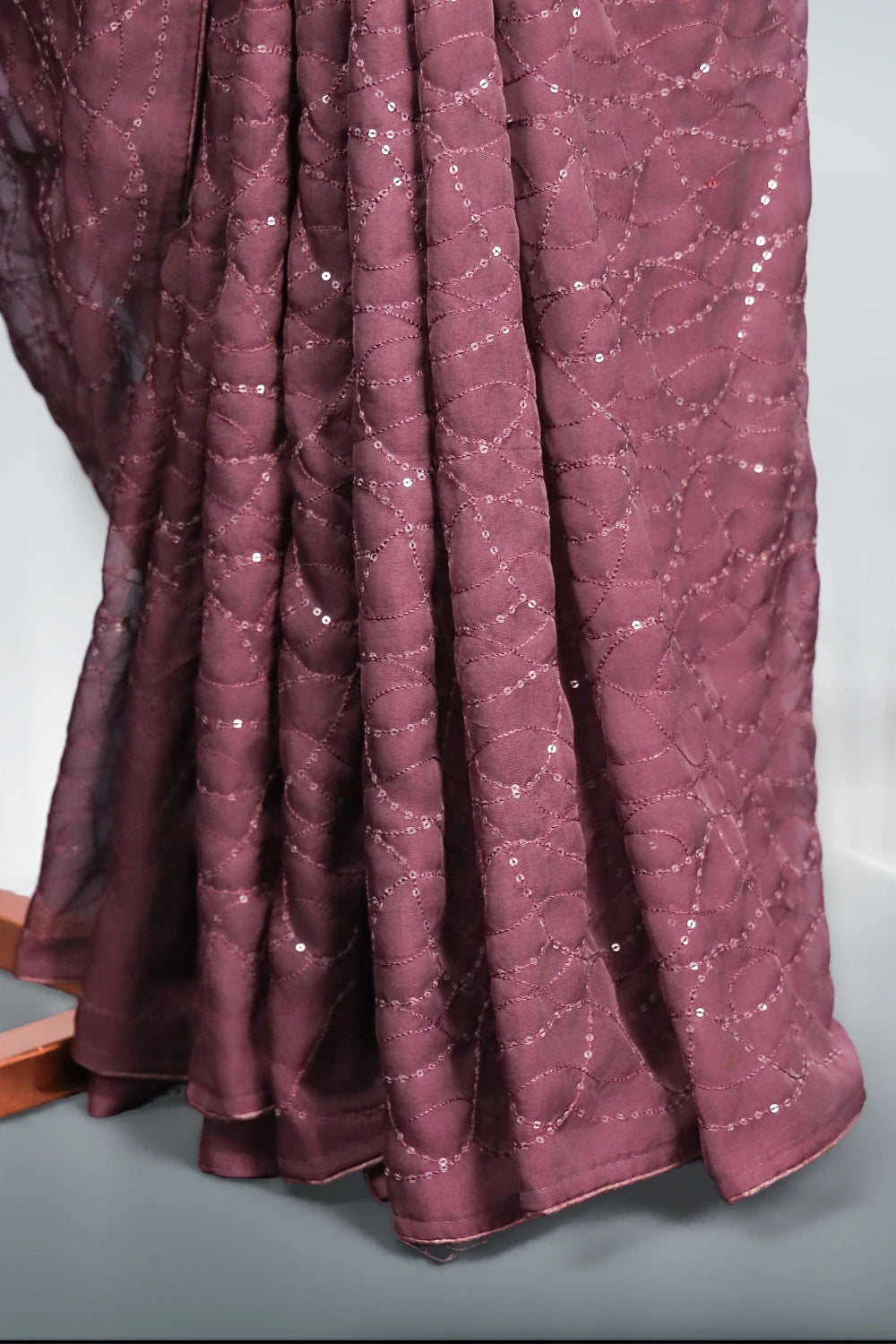 Brown Organza Saree