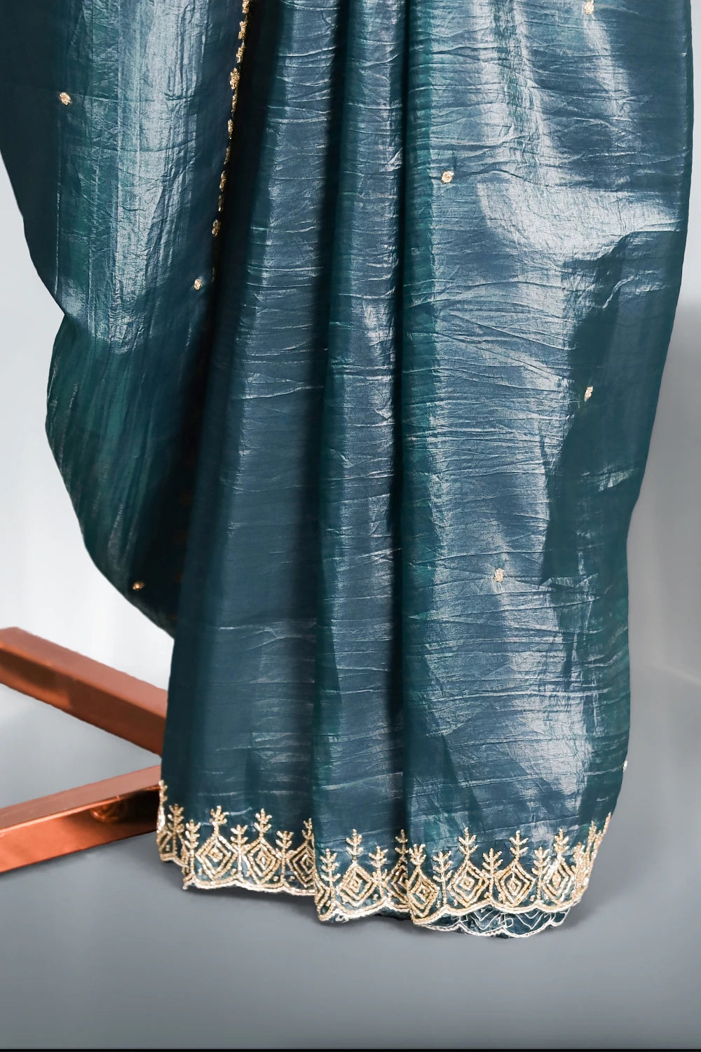 Dark Green Crush Saree
