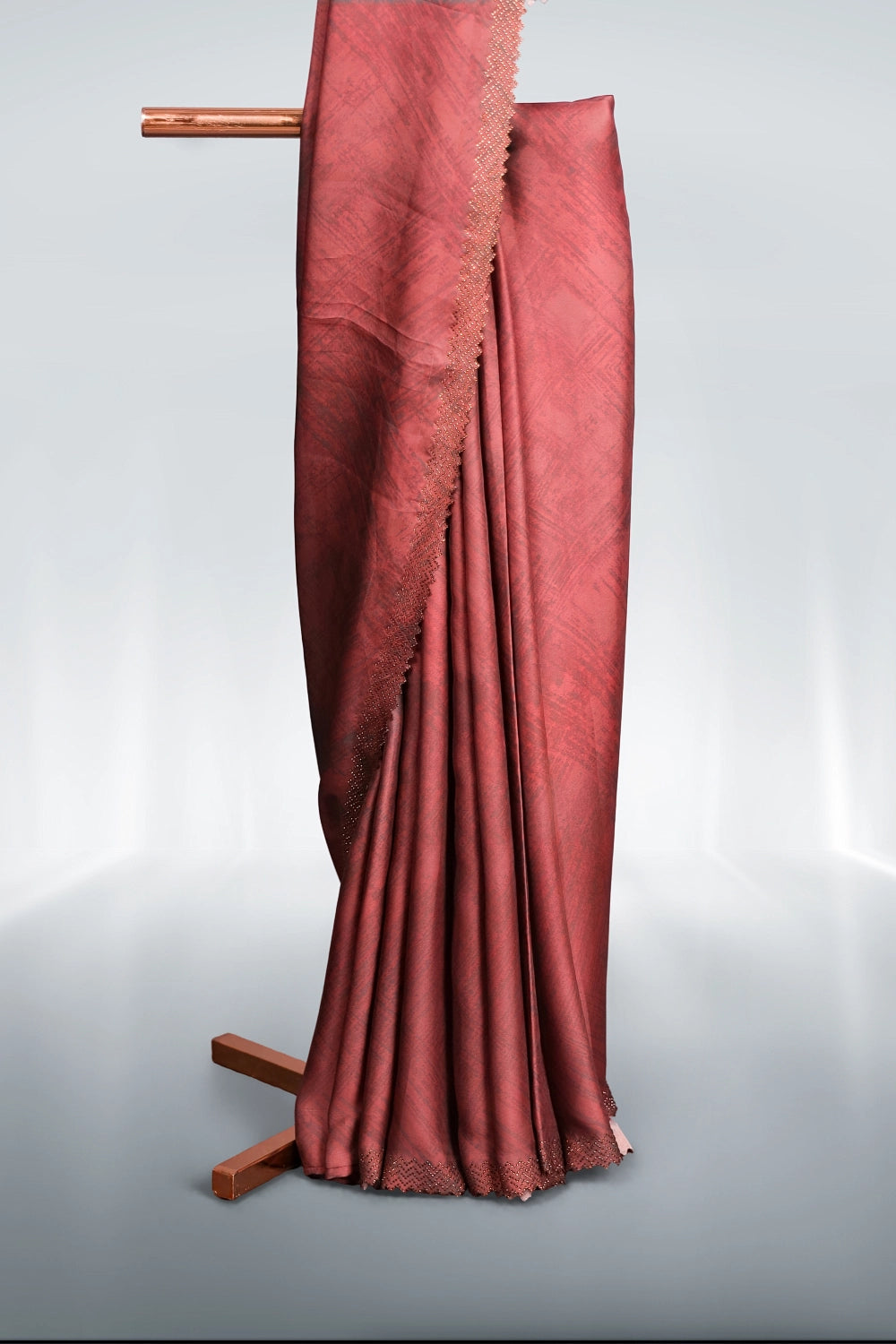 Maroon Crepe Saree