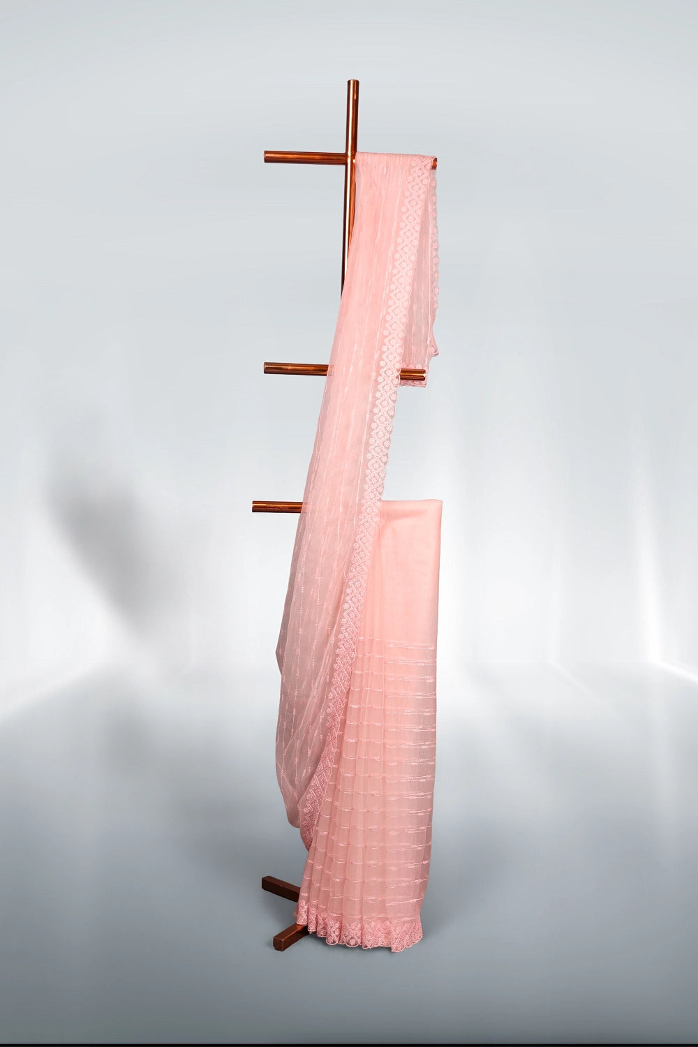 Pink Net Saree