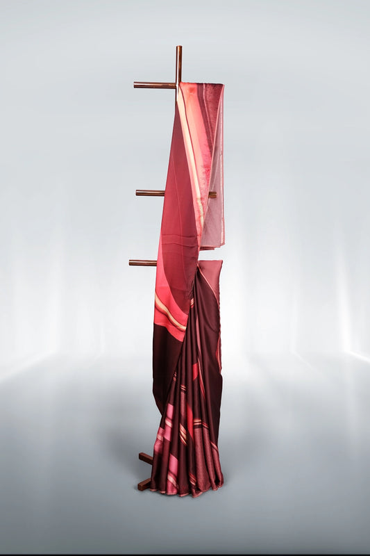 Multicolour Crepe Saree
