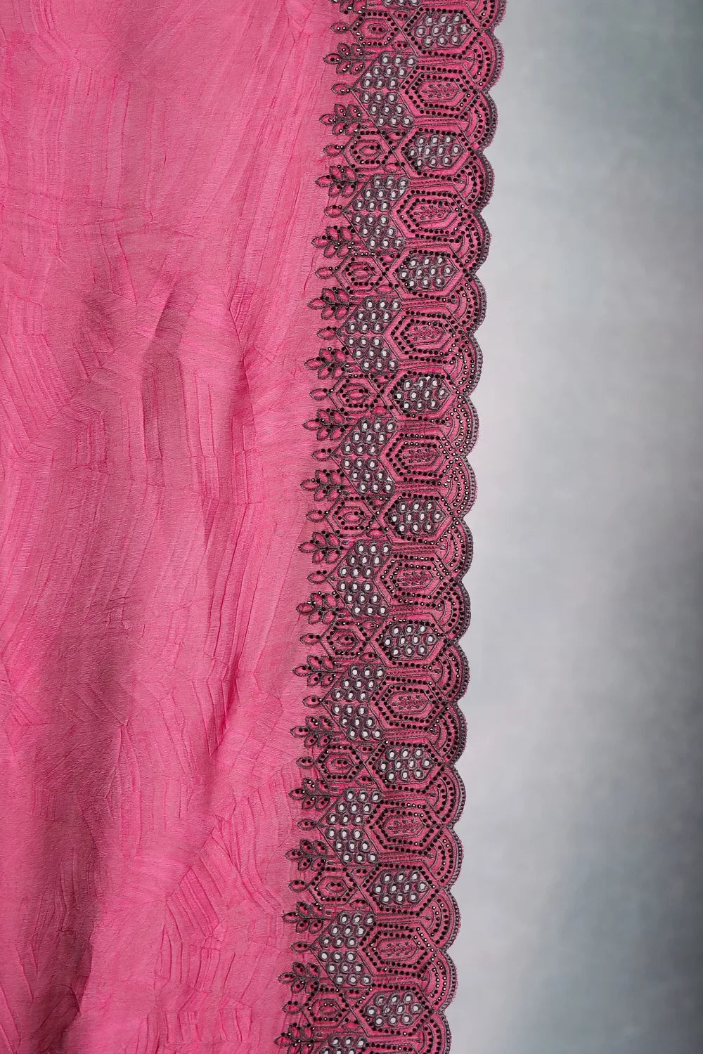 Wine Crepe Saree