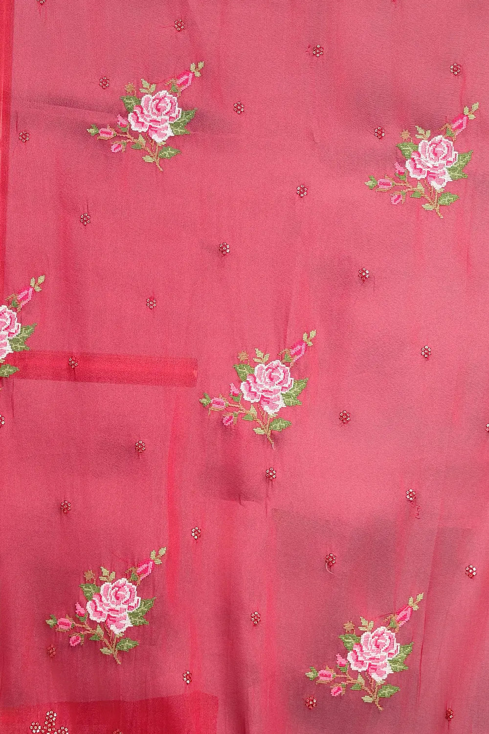 Maroon Tissue Organza Saree
