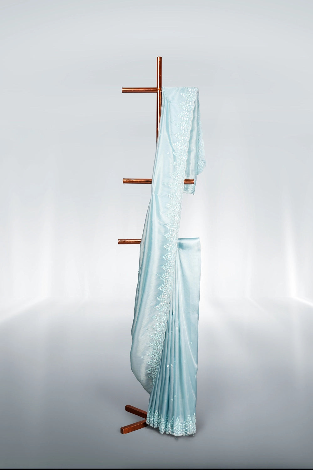 Powder Blue Tissue Organza Saree