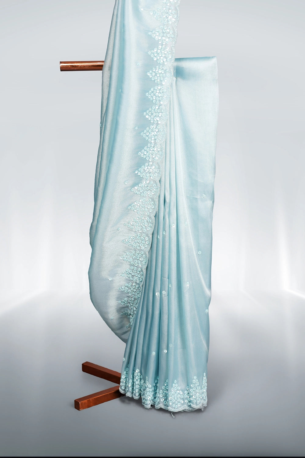 Powder Blue Tissue Organza Saree
