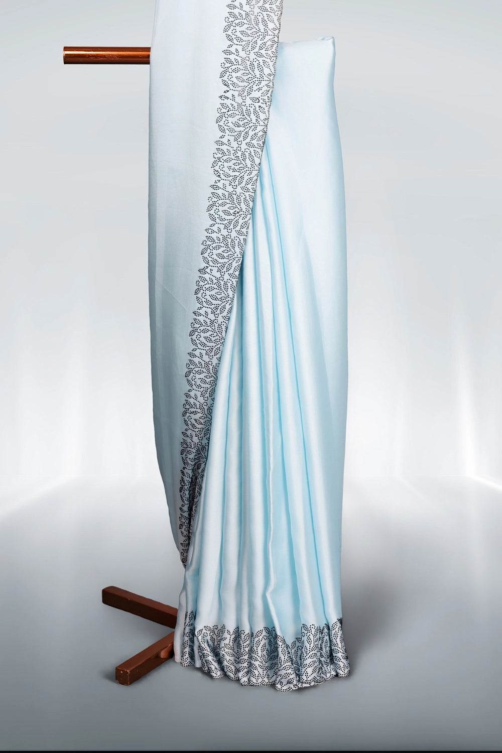 Powder Blue Crepe Saree
