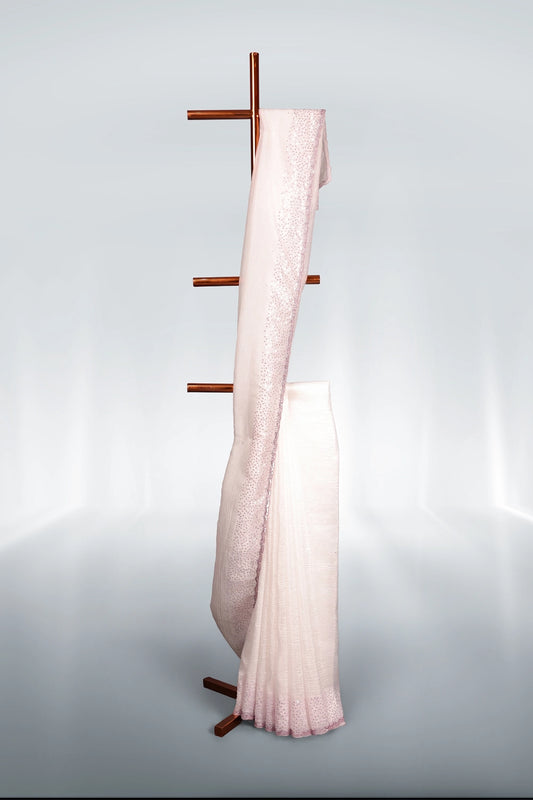 White Crush Saree