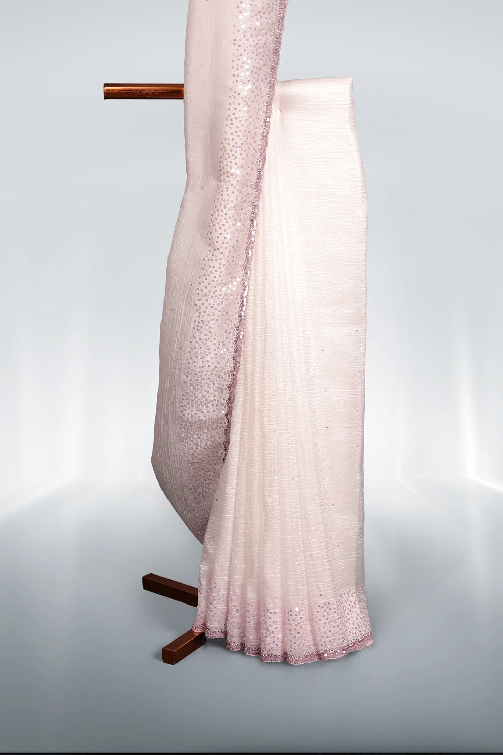 White Crush Saree