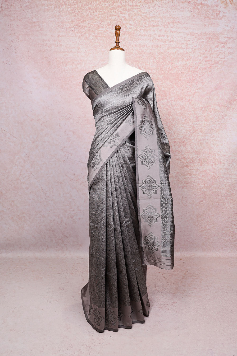 Grey Semi Silk Saree