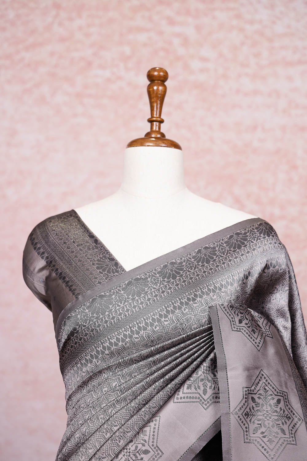 Grey Semi Silk Saree