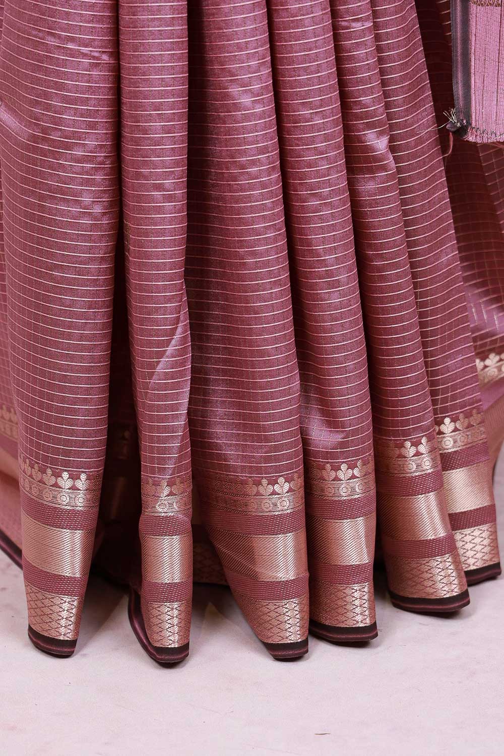 Dusty Lavender Semi Silk Saree