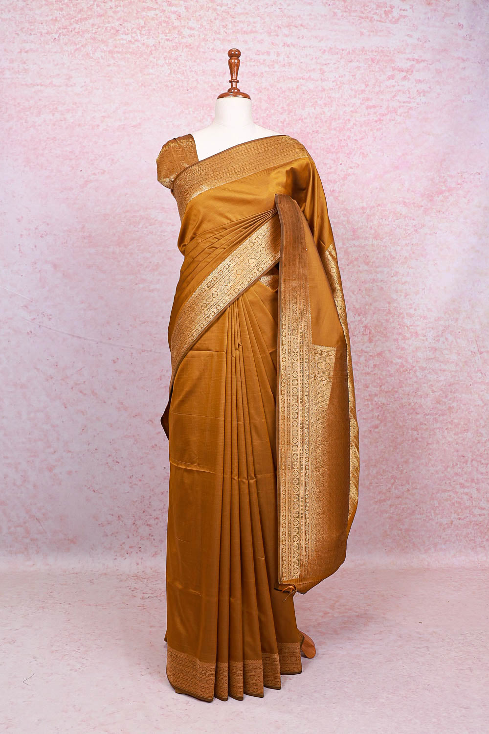 Mustard Yellow Semi Silk Saree - Seematti