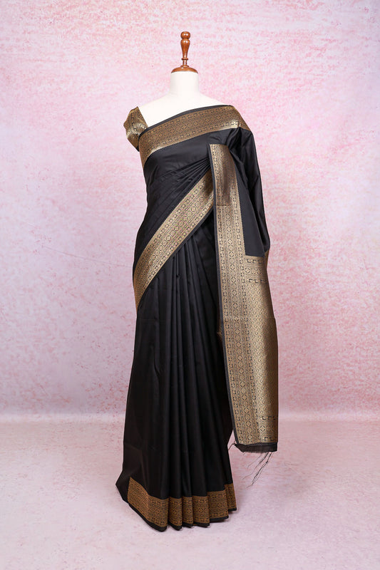 Black Semi Silk Saree
