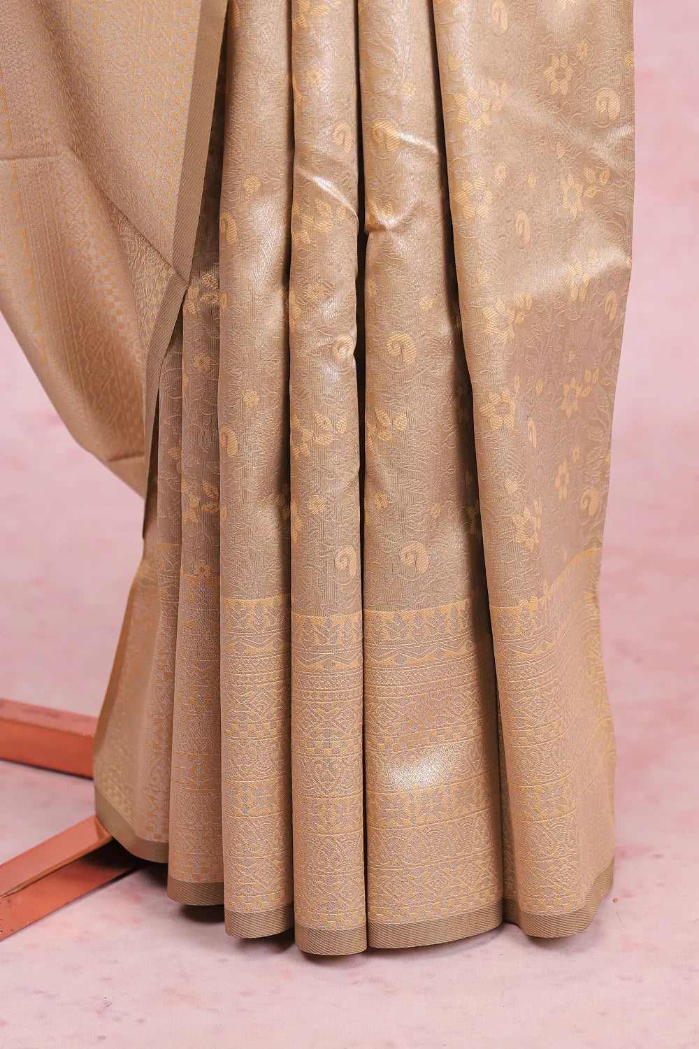 Golden Semi Tissue Saree